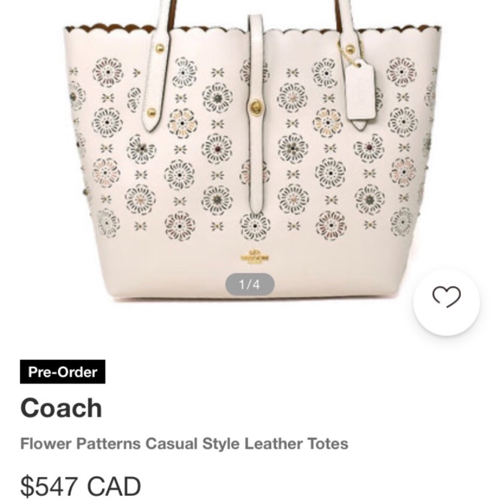 Brand New Leather Coach Tote Bag